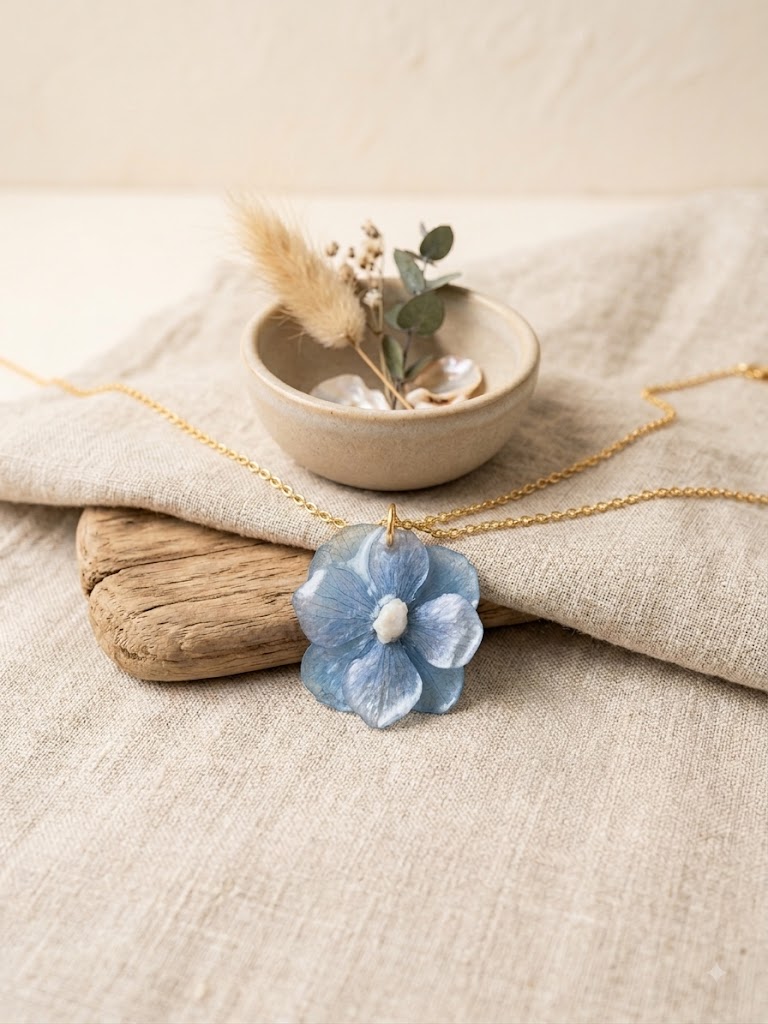 Collier hortensia préservé