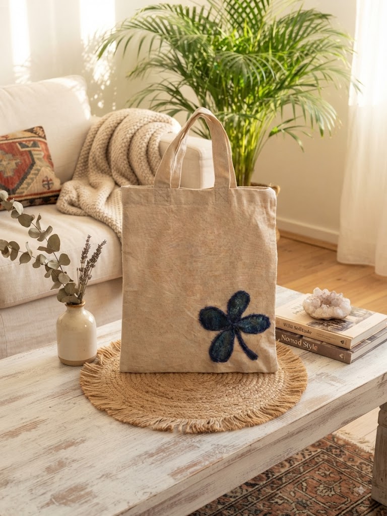 Sac trèfle cyanotype